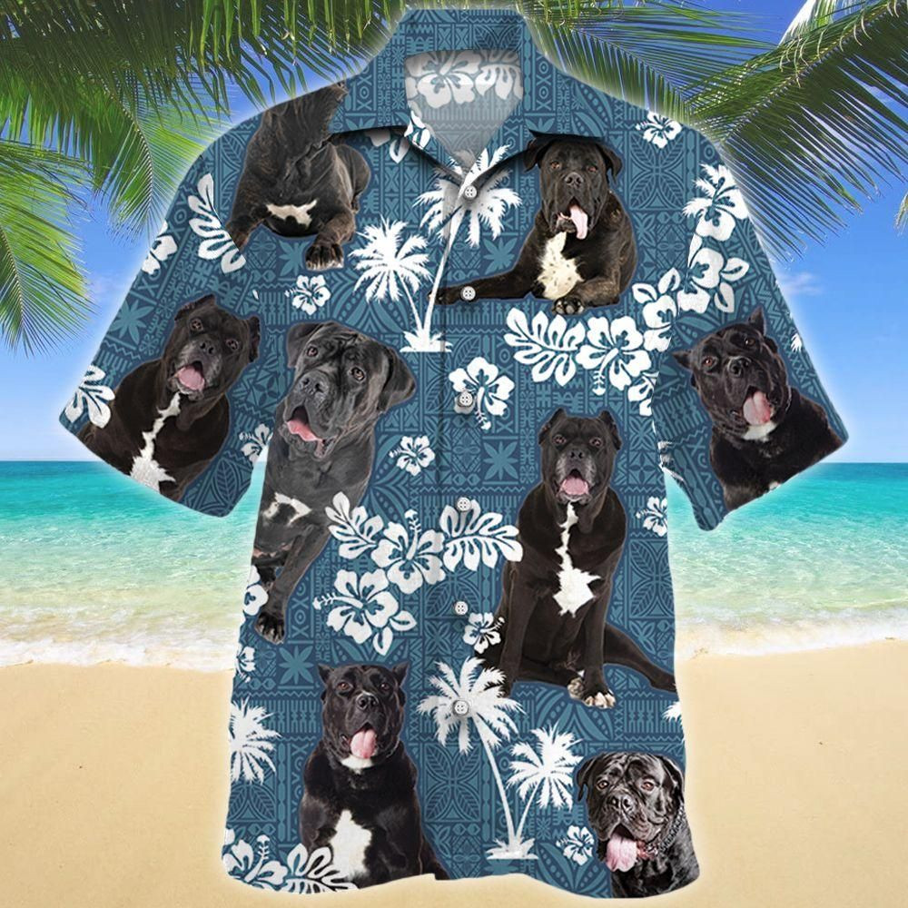 Cane Corso Dog Blue Tribal Aloha Hawaiian Shirt Colorful Short Sleeve Summer Beach Casual Shirt For Men And Women