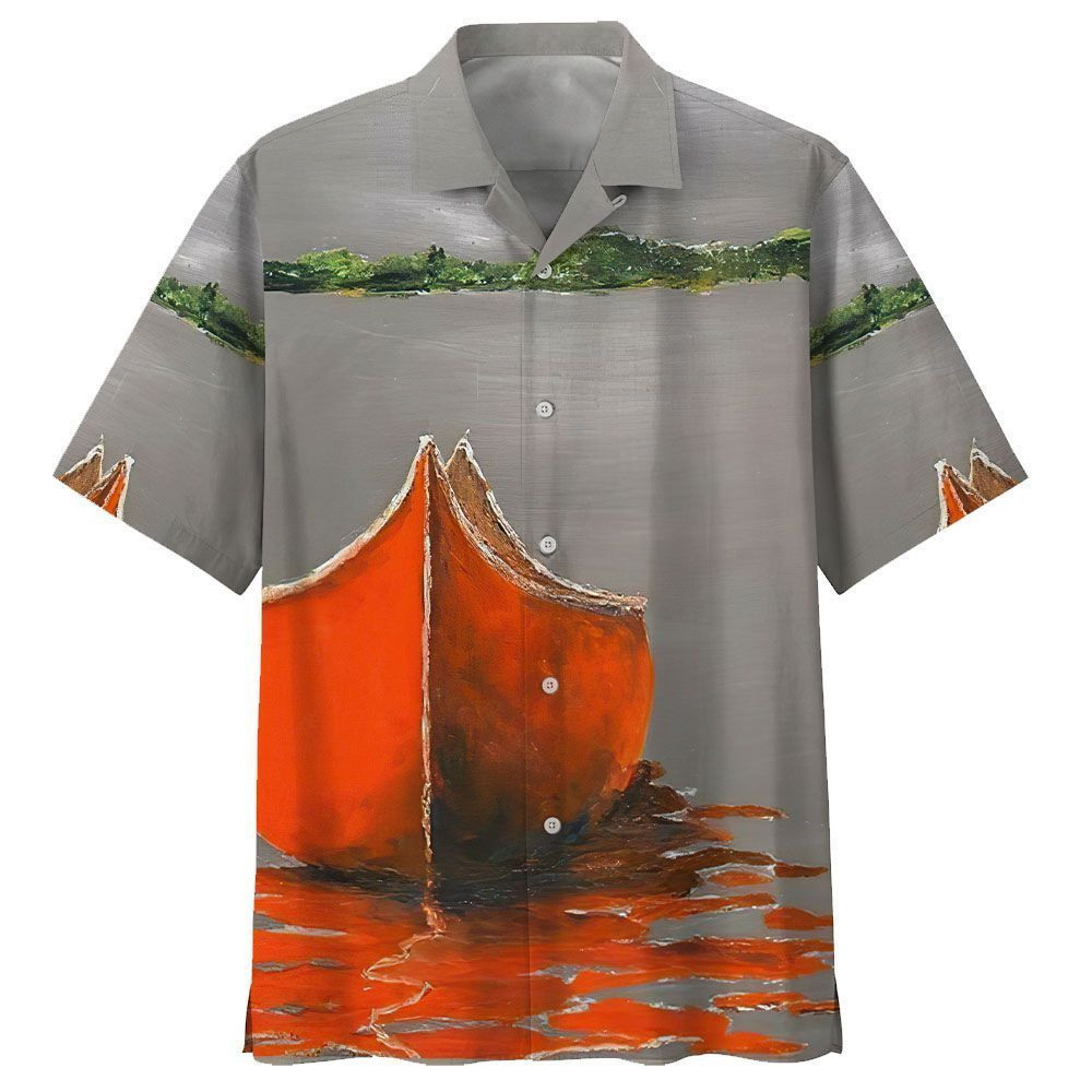 Canoeing Aloha Hawaiian Shirt Colorful Short Sleeve Summer Beach Casual Shirt For Men And Women