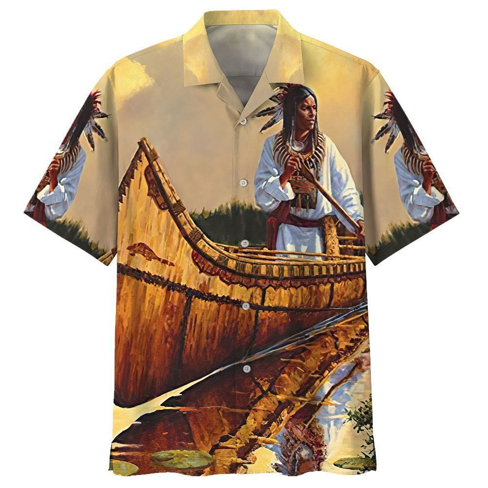 Canoeing Aloha Hawaiian Shirt Colorful Short Sleeve Summer Beach Casual Shirt For Men And Women