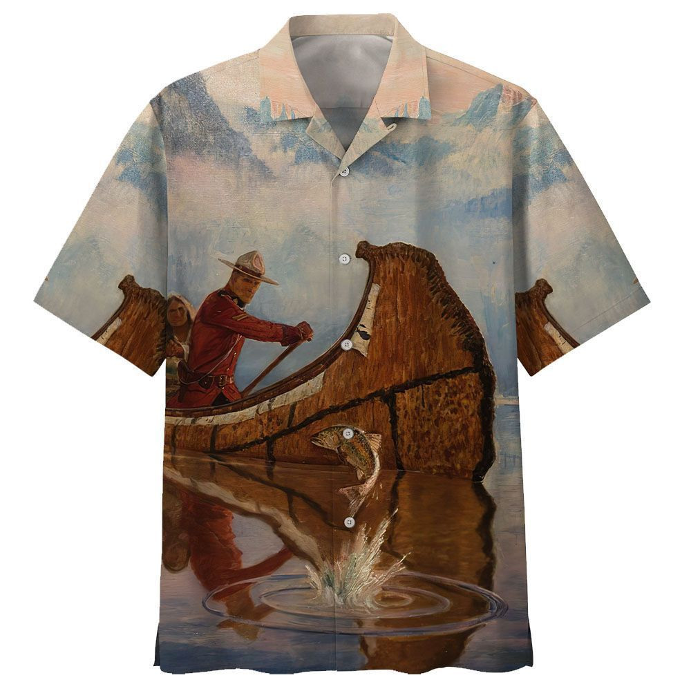 Canoeing Aloha Hawaiian Shirt Colorful Short Sleeve Summer Beach Casual Shirt For Men And Women