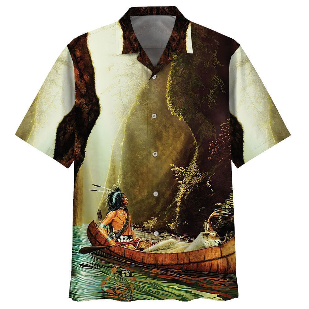 Canoeing Aloha Hawaiian Shirt Colorful Short Sleeve Summer Beach Casual Shirt For Men And Women