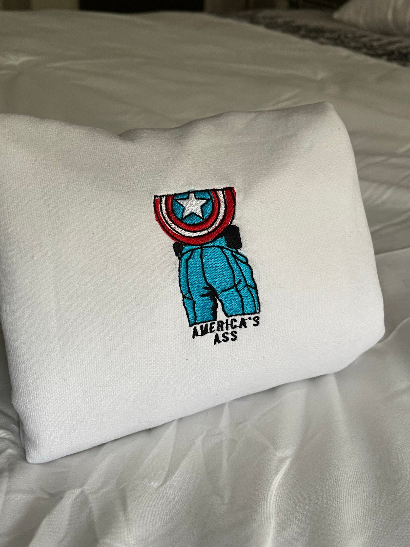 Captain America Americas Ass Embroidered Sweatshirt