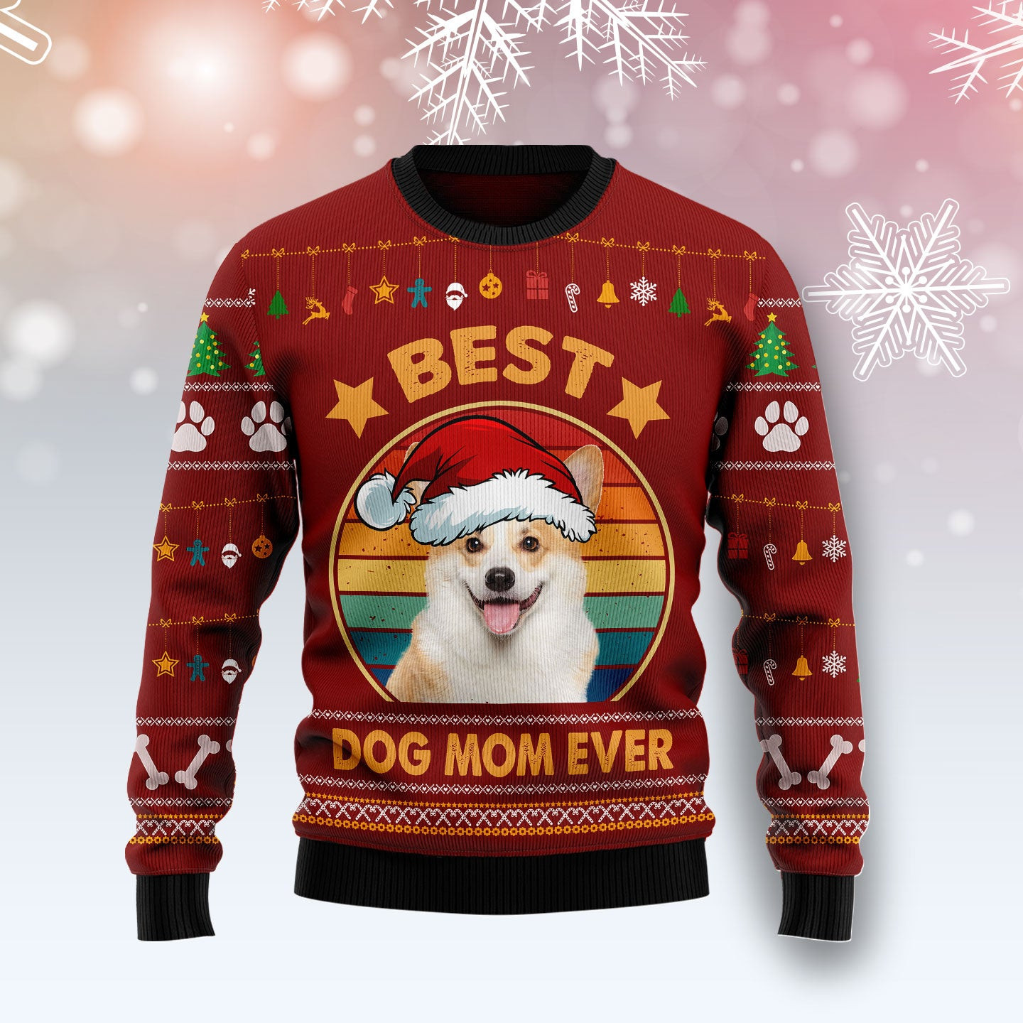 Cardigan Welsh Corgi Best Dog Mom Ever Ugly Christmas Sweater