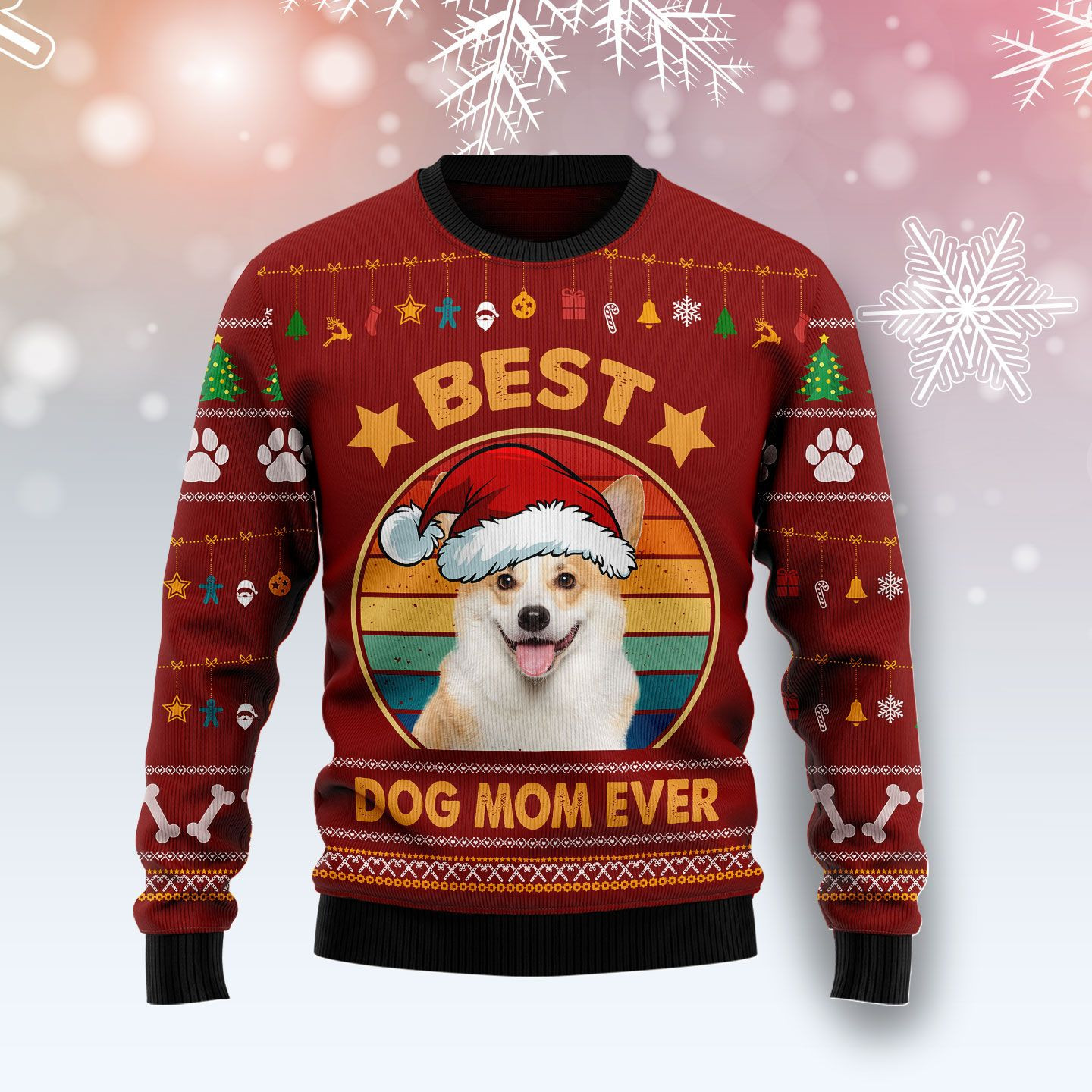 Cardigan Welsh Corgi Best Dog Mom Ever Ugly Christmas Sweater Ugly Sweater For Men Women