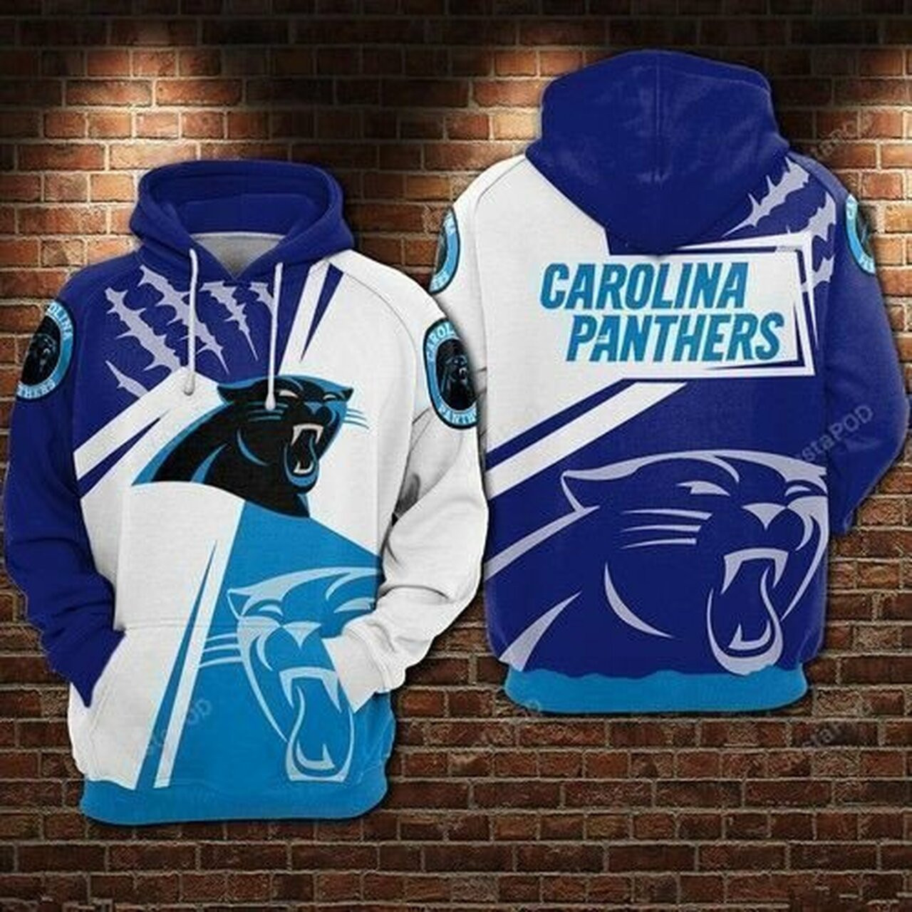 Carolina Panthers Nfl Football Blue White 3d All Over Print Hoodie
