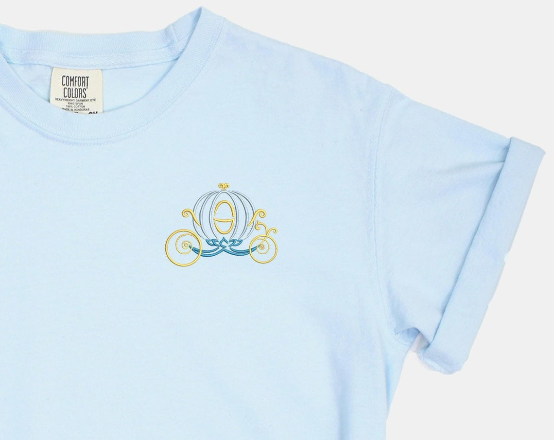 Carriage Embroidered Tshirt Cinderella Embroidered Shirt Wedding T Shirt Disney Princess Shirt Disney Tshirt Womens Disney Shirt