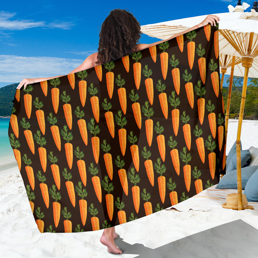 Carrot Pattern Print Sarong Cover Up Carrot Pareo Wrap Skirt Dress