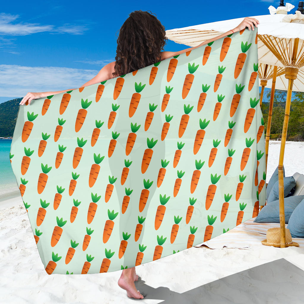 Carrot Pattern Print Sarong Cover Up Carrot Pareo Wrap Skirt Dress