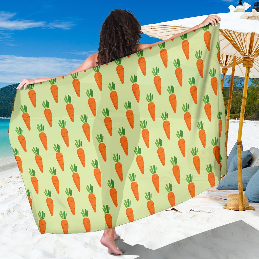 Carrot Pattern Print Sarong Cover Up Carrot Pareo Wrap Skirt Dress