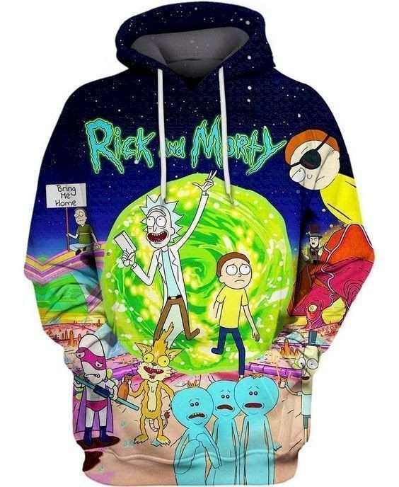 Cartoon Animated Sitcom Rick And Morty Pullover And Zippered Hoodies Custom 3D Graphic Printed 3D Hoodie All Over Print Hoodie For Men For Women
