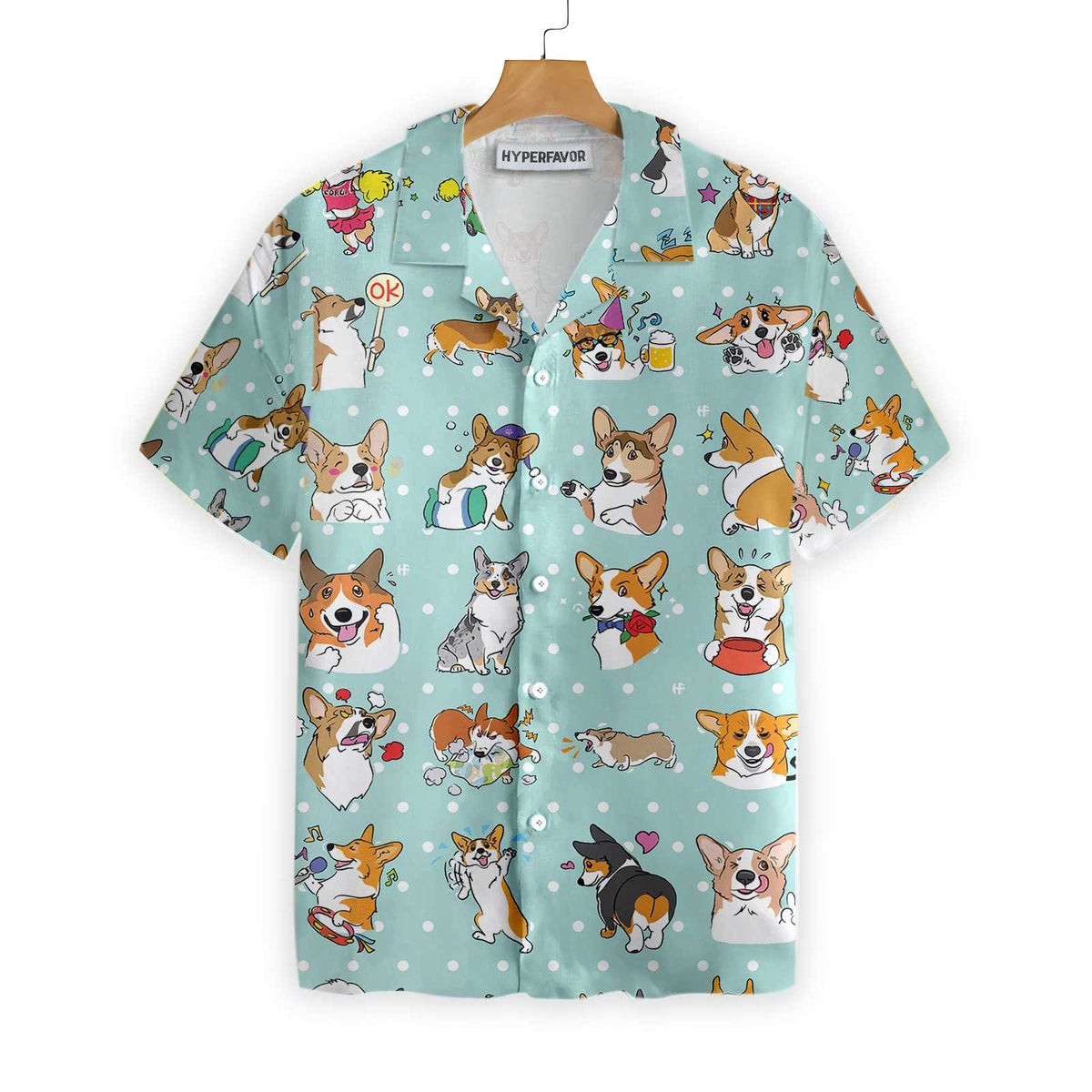 Cartoon Welsh Corgi Hawaiian Shirt Best Dog Shirt For Corgi Lovers Gifts