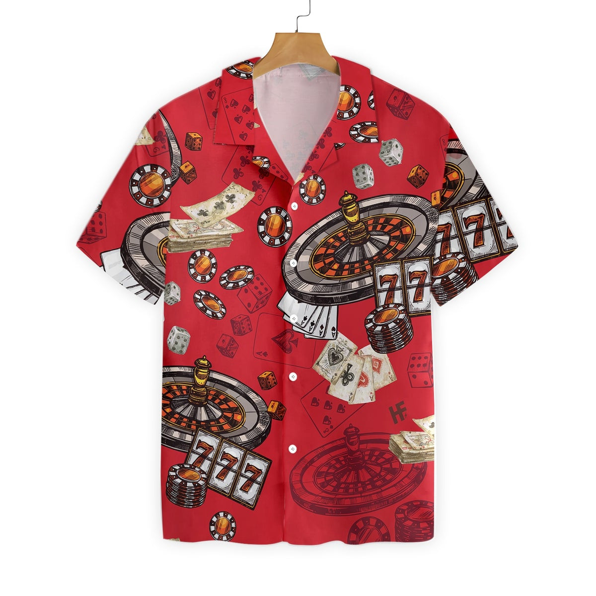 Casino Pattern Red Background Hawaiian Shirt