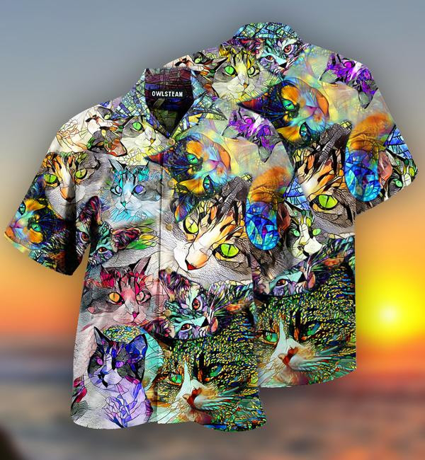 Cat Amazing Stained Glass Limited Edition - Hawaiian Shirt - Hawaiian Shirt For Men
