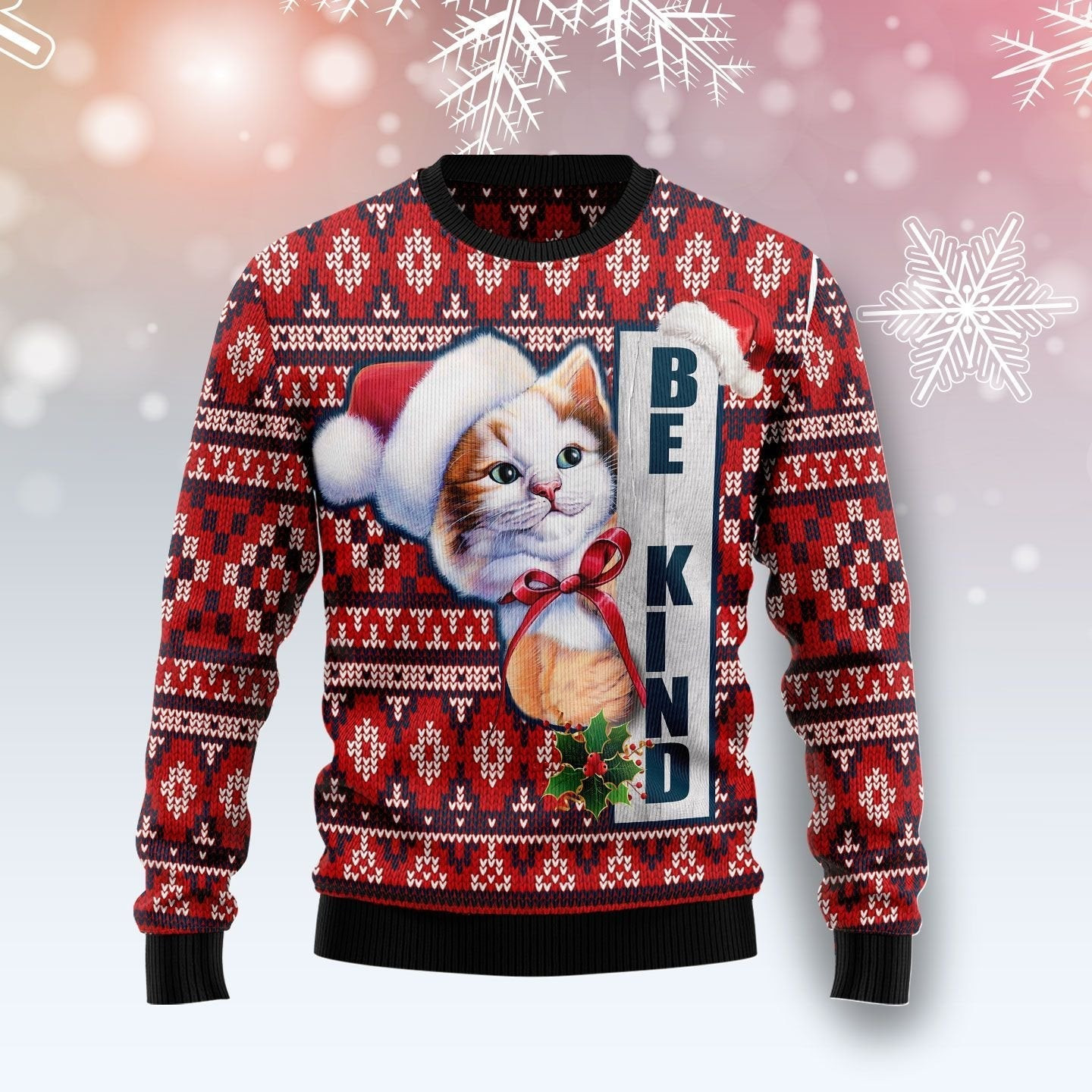 Cat Be Kind Ugly Christmas Sweater Ugly Sweater For Men Women