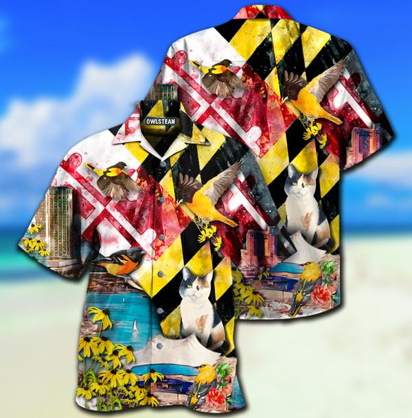 Cat Beautiful Maryland State Limited Edition - Hawaiian Shirt - Hawaiian Shirt For Men