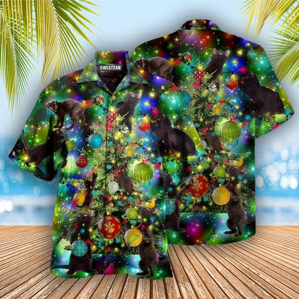 Cat Christmas Lets Get Lit Edition - Hawaiian Shirt - Hawaiian Shirt For Men