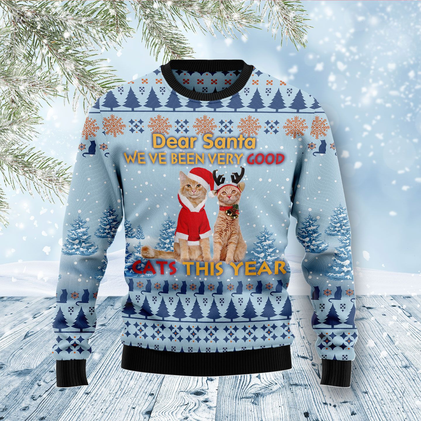 Cat Dear Santa Ugly Christmas Sweater Ugly Sweater For Men Women