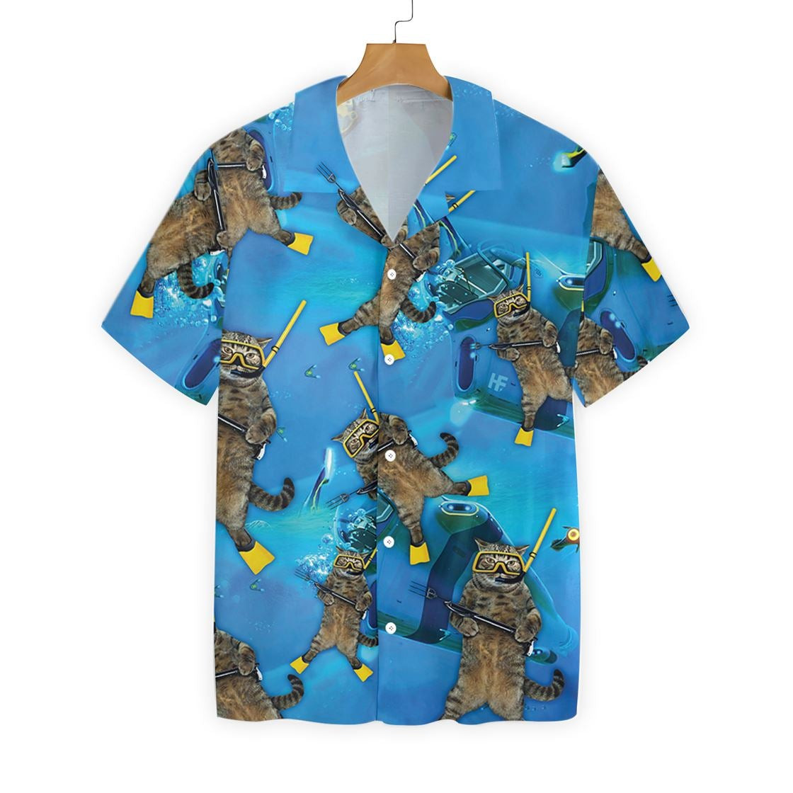 Cat Diver Hawaiian Shirt