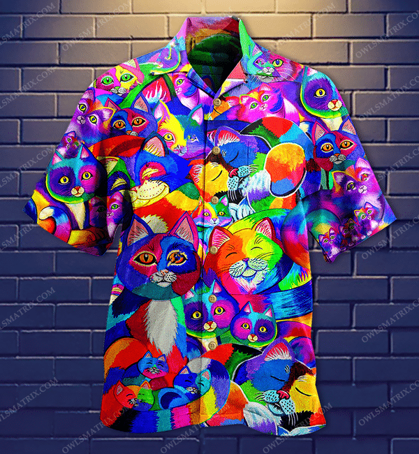 Cat Fullcolor Rainbow Limited Edition - Hawaiian Shirt Hawaiian Shirt For Men