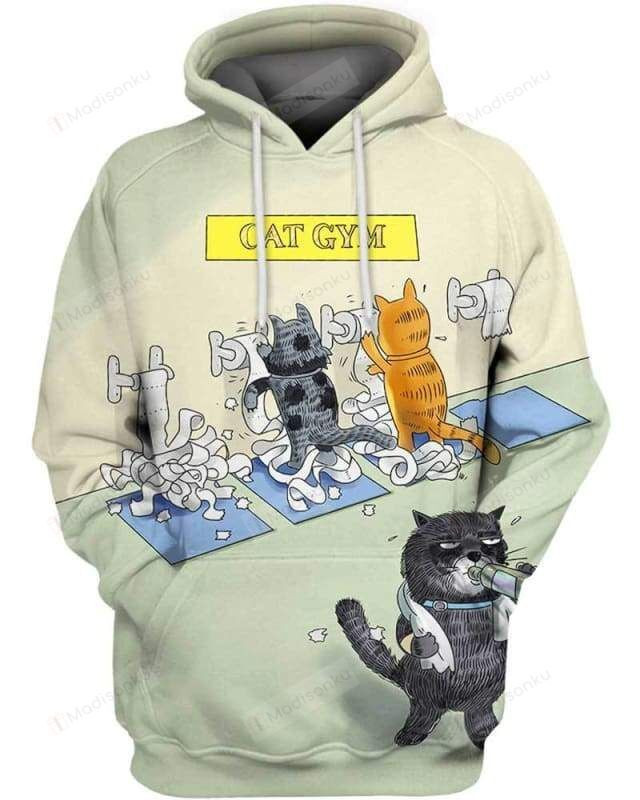 Cat Gym 3D All Over Print Hoodie