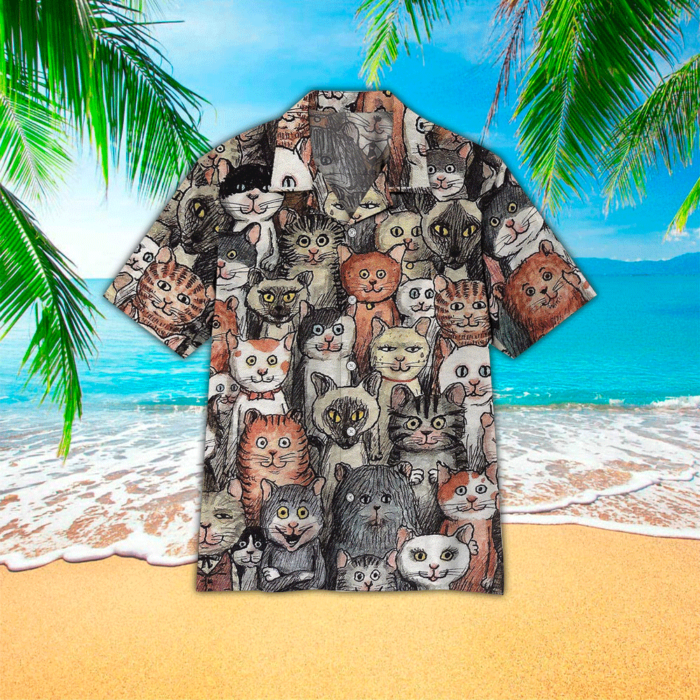 Cat Hawaiian Shirt For Men Cat Lover Gifts Shirt for Men and Women