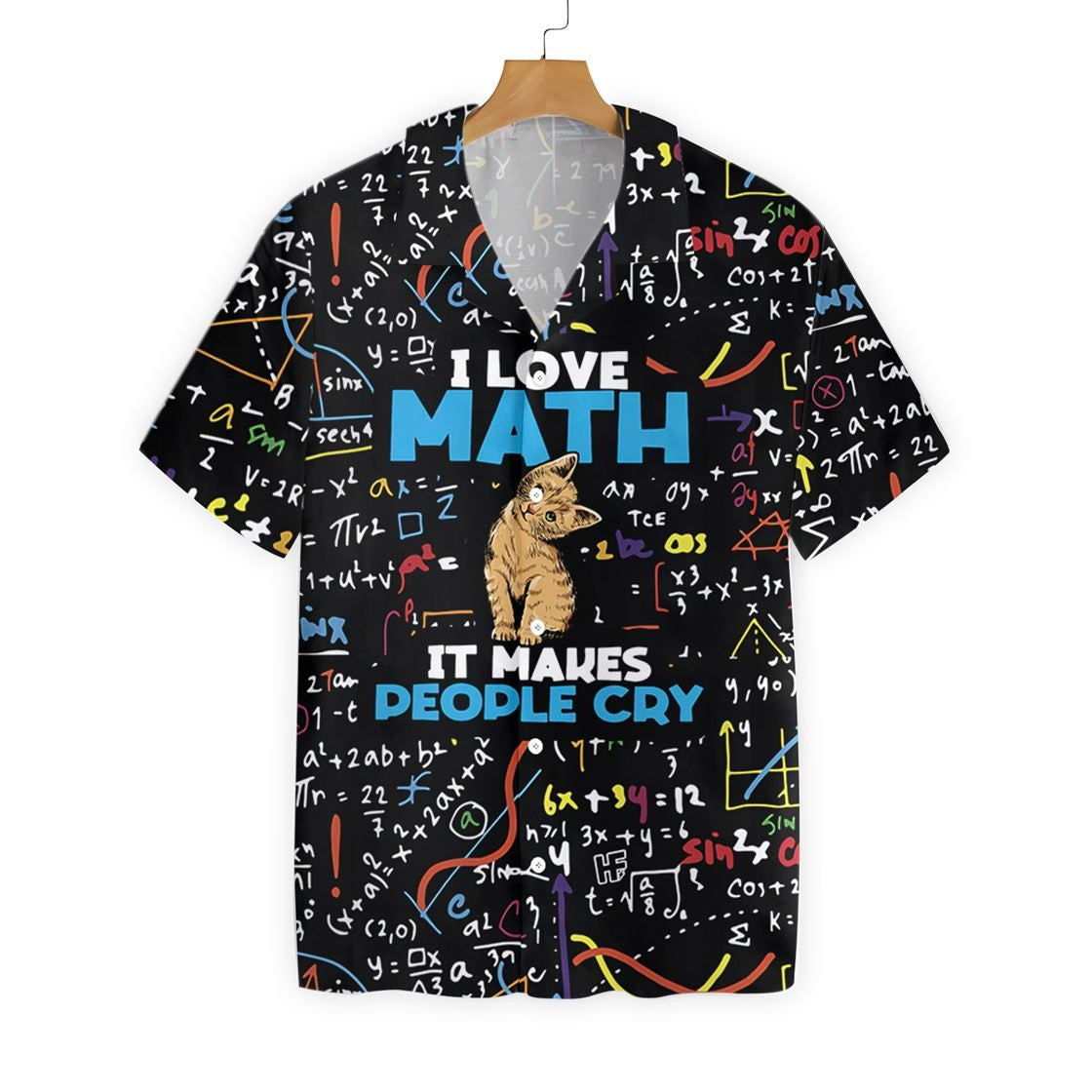 Cat I Love Math Hawaiian Shirt