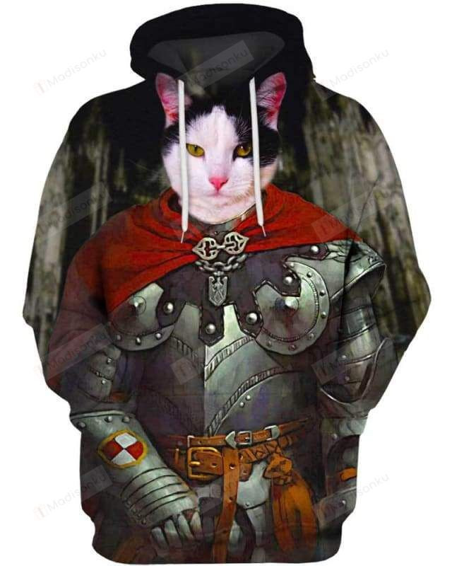 Cat Knight 3D All Over Print Hoodie, Zip-up Hoodie