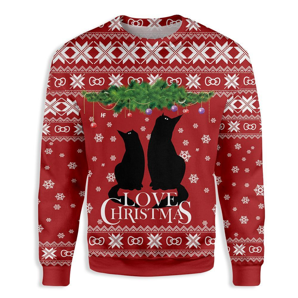 Cat Love Christmas Ugly Christmas Sweater Ugly Sweater For Men Women