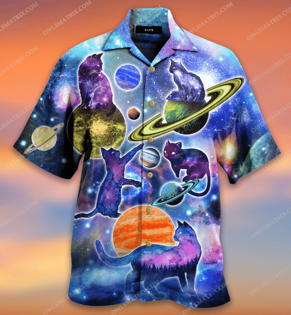 Cat Love Galaxy Color Limited - Hawaiian Shirt - Hawaiian Shirt For Men