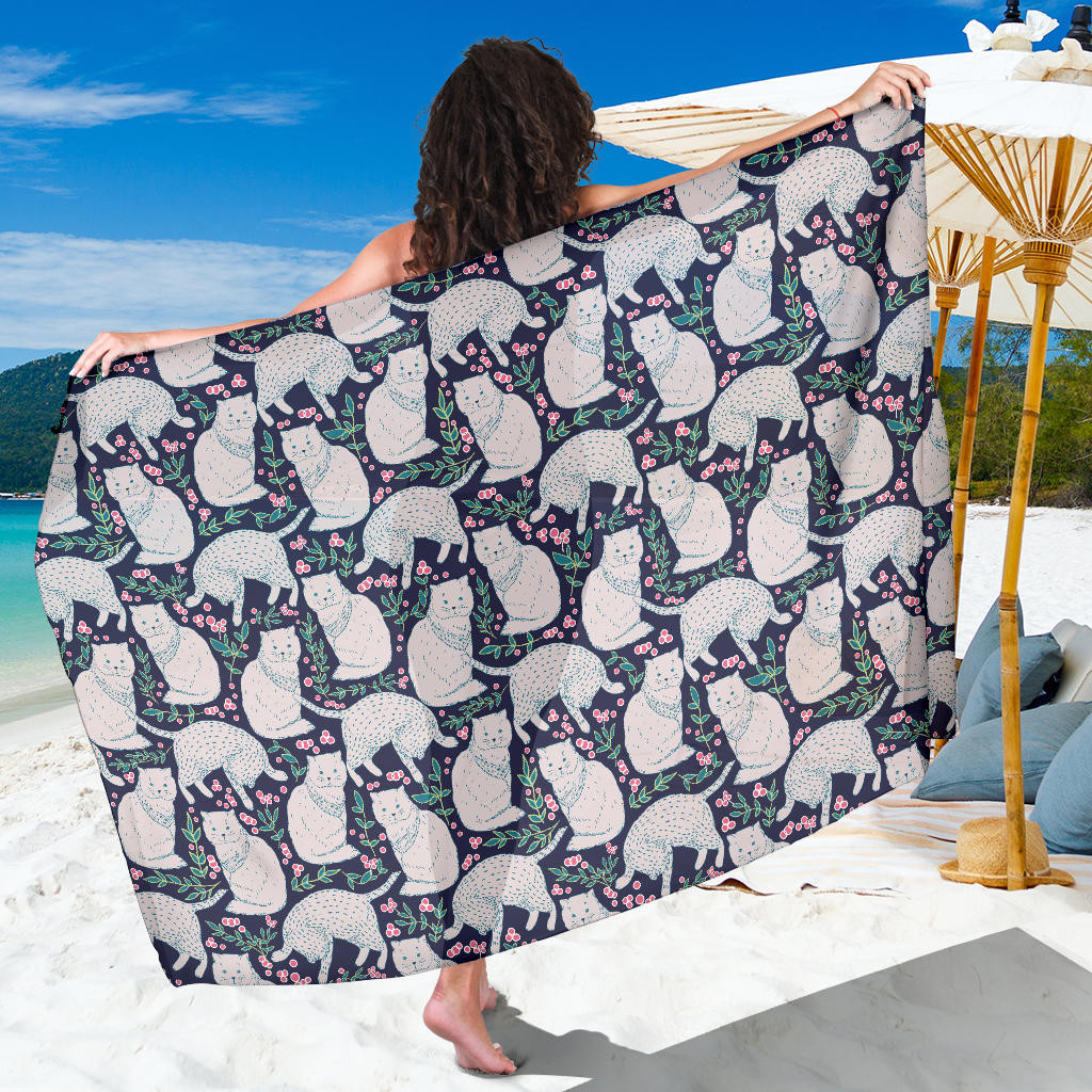 Cat Pattern Print Sarong Cover Up Cat Pareo Wrap Skirt Dress