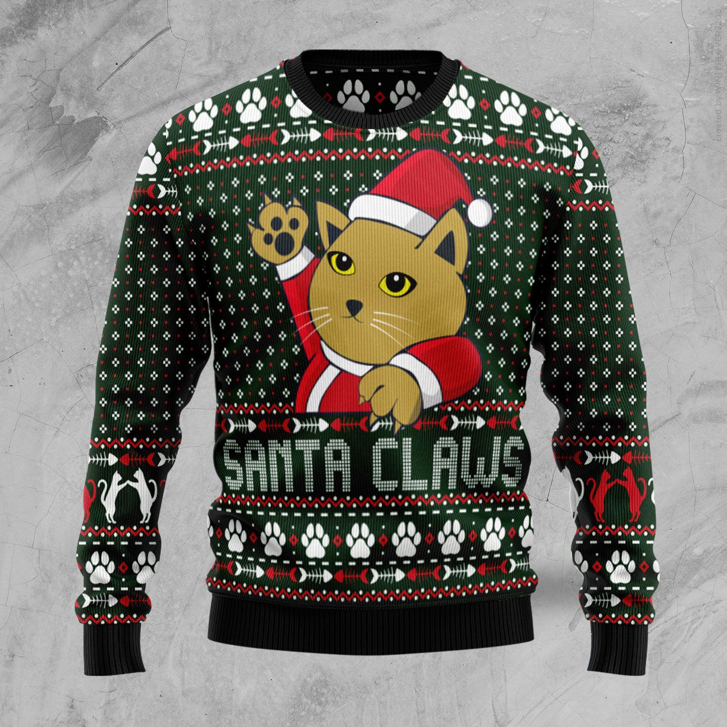 Cat Santa Claws Ugly Christmas Sweater, Ugly Sweater For Men Women, Holiday Sweater