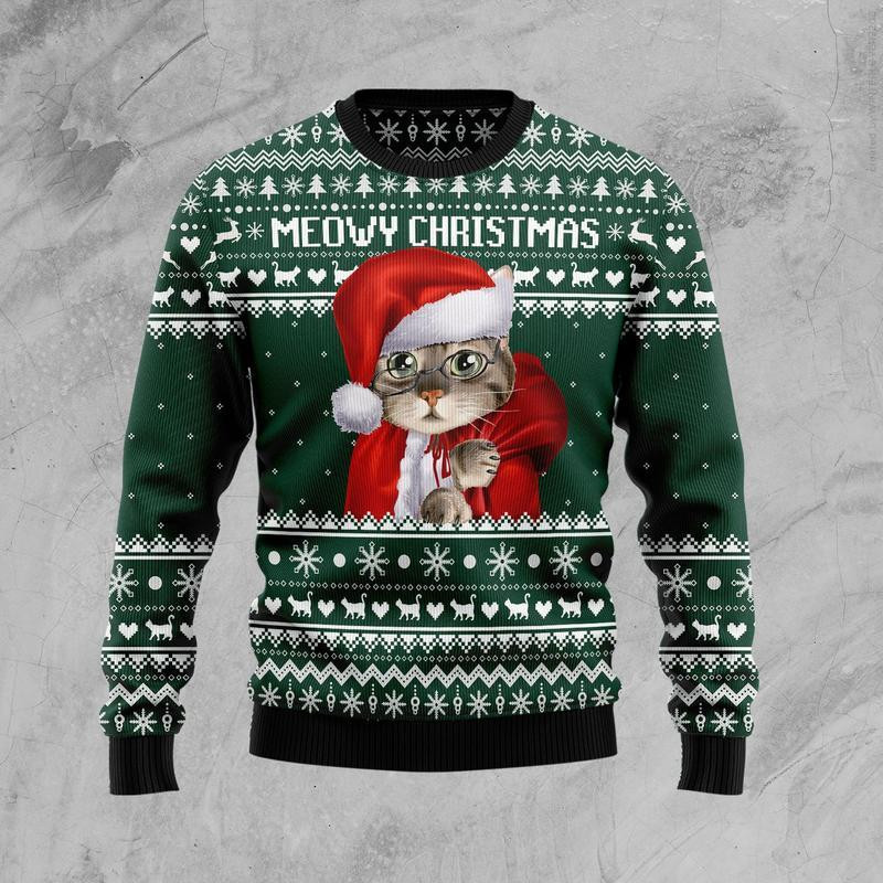 Cat Santa Ugly Christmas Sweater Ugly Sweater For Men Women