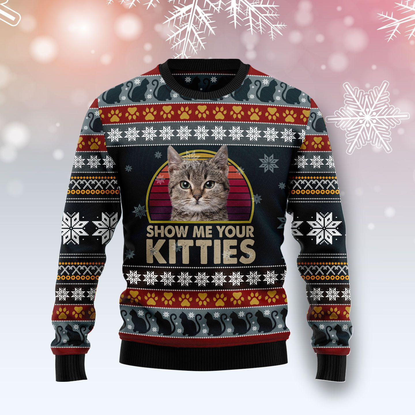 Cat Show Me Your Kitties Ugly Christmas Sweater Ugly Sweater For Men Women, Holiday Sweater