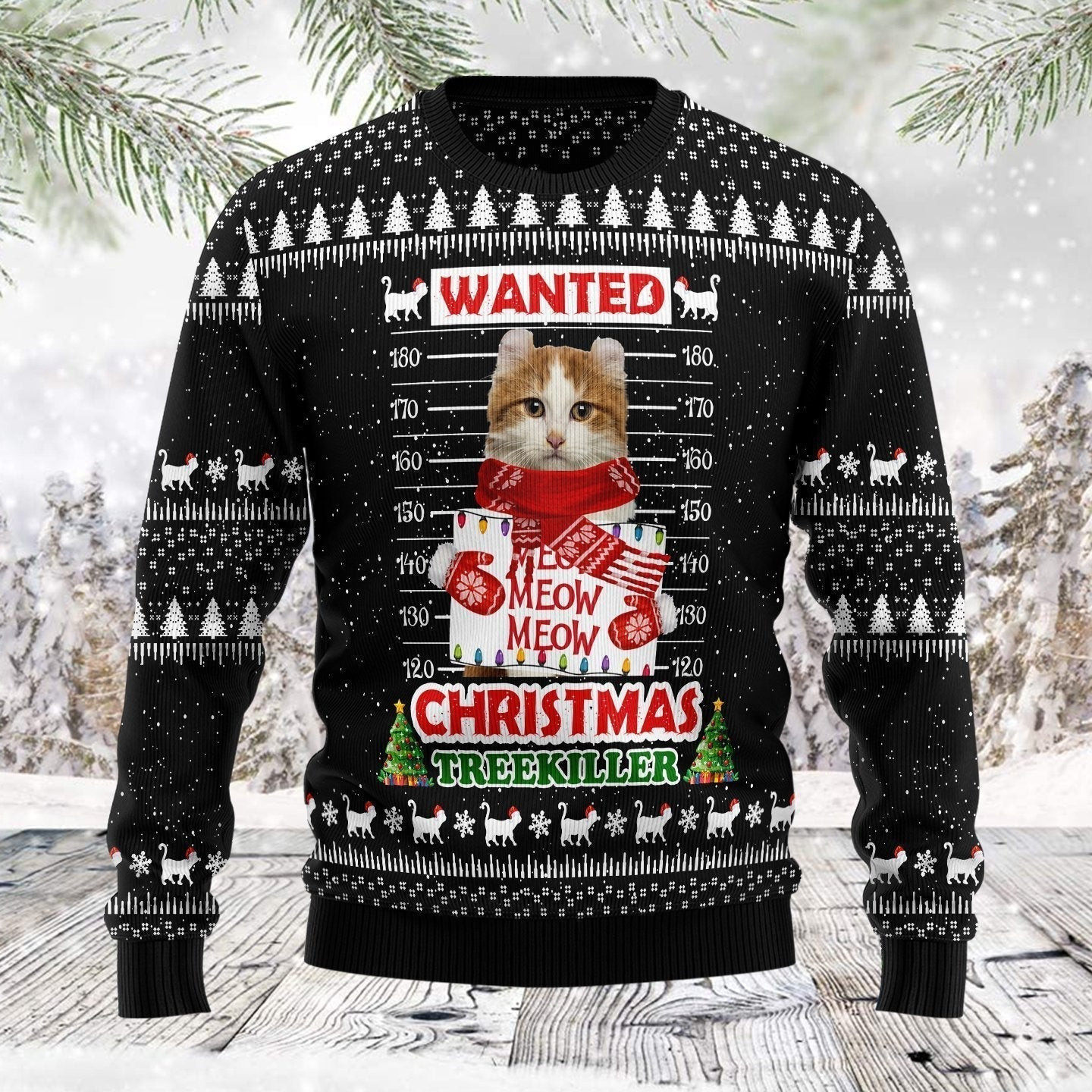 Cat Treekiller Custom Photo Ugly Christmas Sweater