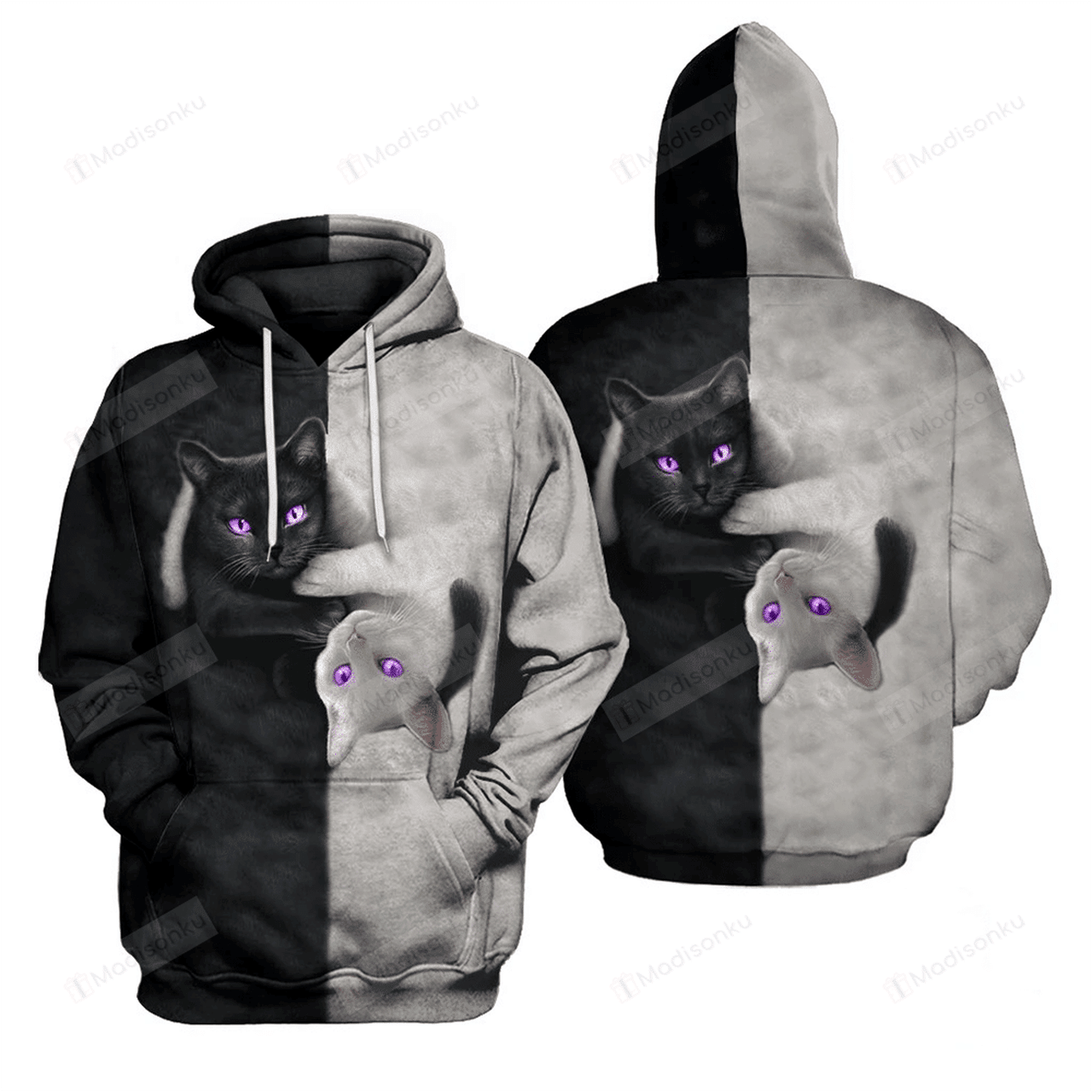 Cat Yinyang 3d All Over Print Hoodie