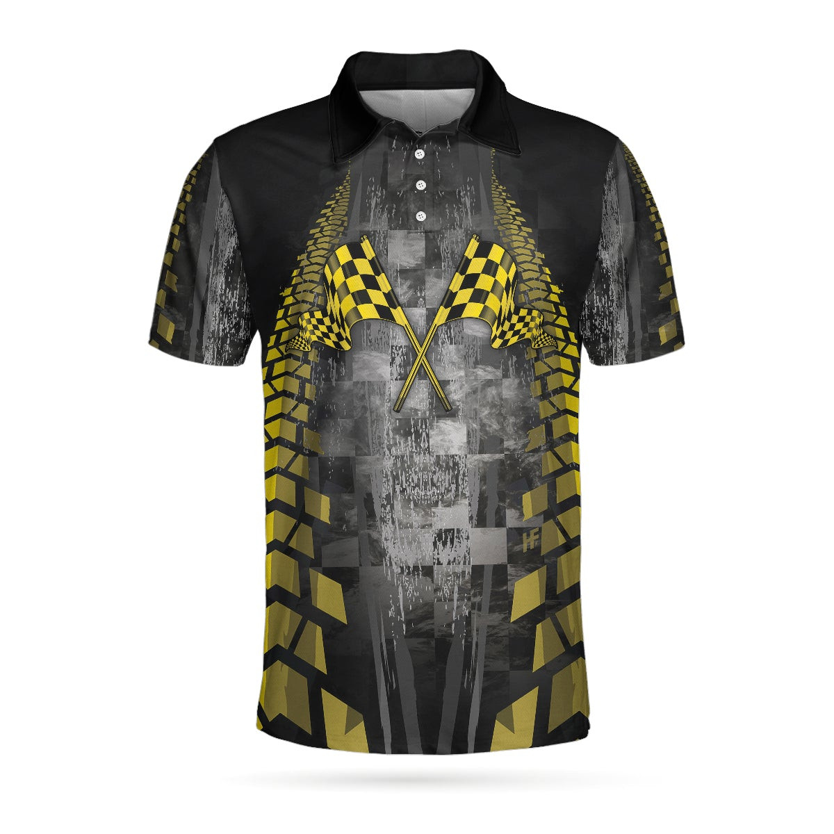 Catch You At The End Racing Short Sleeve Polo Shirt Checker Pattern Race Polo Shirt Best Racer Shirt For Men