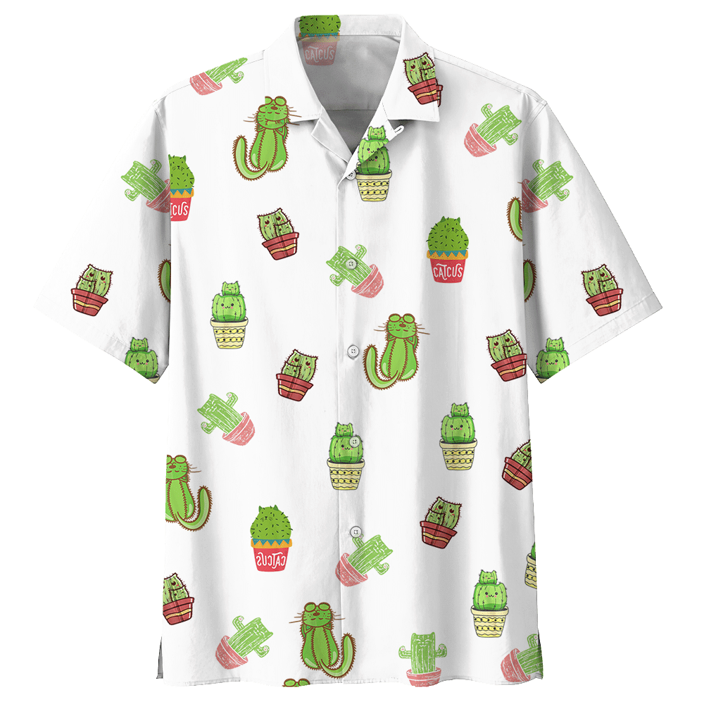 Catcus Aloha Hawaiian Shirt Colorful Short Sleeve Summer Beach Casual Shirt For Men And Women