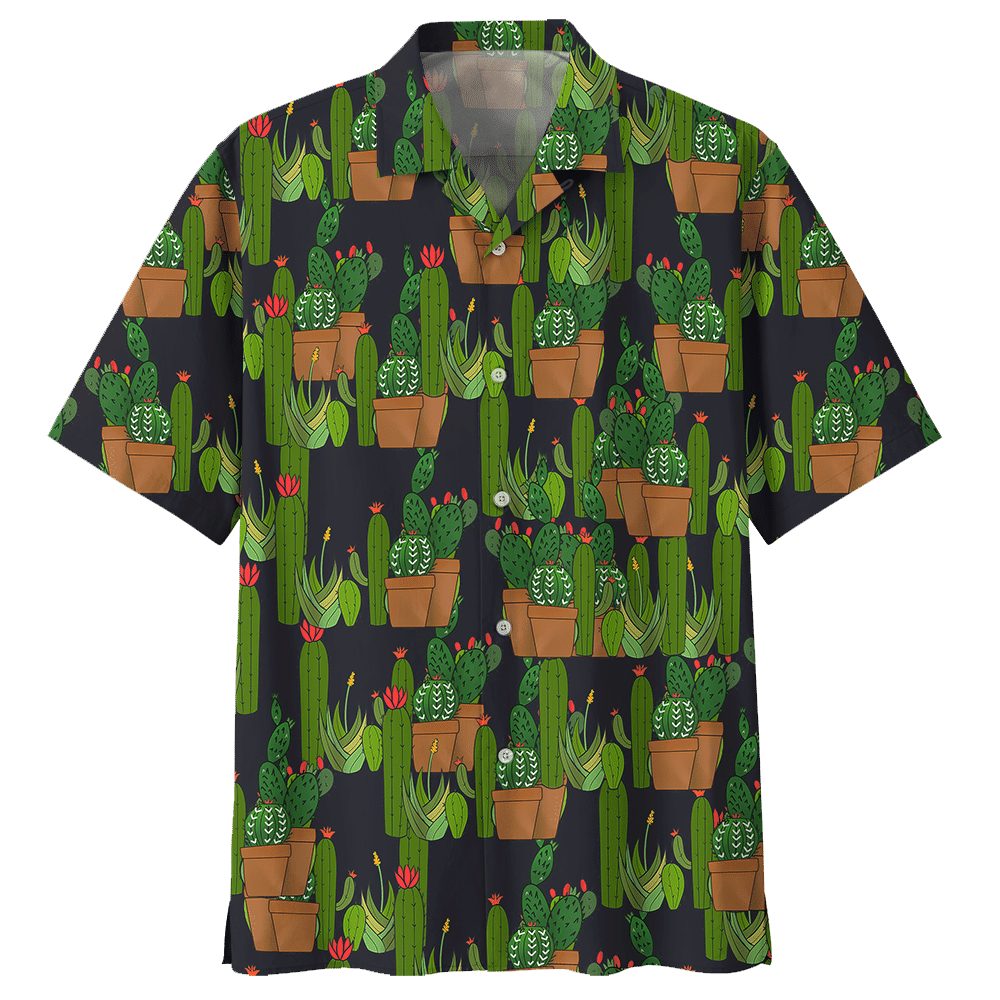 Catcus Vertical Aloha Hawaiian Shirt Colorful Short Sleeve Summer Beach Casual Shirt For Men And Women