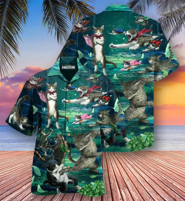 Cats Epic Fight Edition - Hawaiian Shirt - Hawaiian Shirt For Men, Hawaiian Shirt For Women, Aloha Shirt