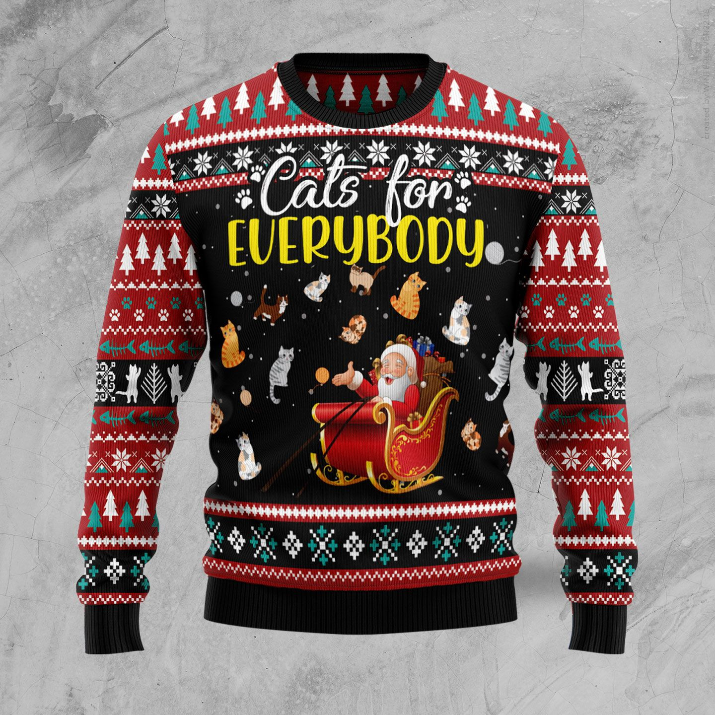 Cats For Everybody Merry Christmas Ugly Christmas Sweater Ugly Sweater For Men Women