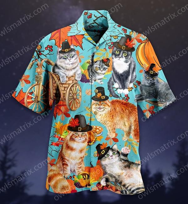 Cats Happy Thanksgiving Limited - Hawaiian Shirt - Hawaiian Shirt For Men