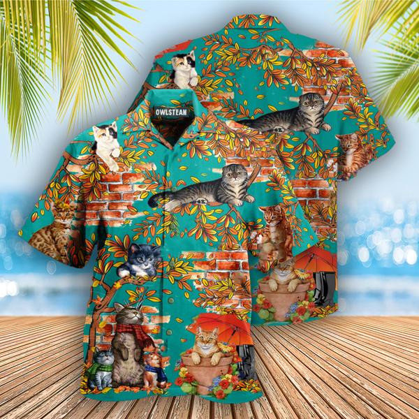 Cats In A Windy Day Edition - Hawaiian Shirt - Hawaiian Shirt For Men