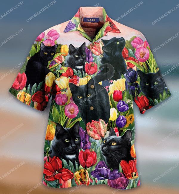 Cats Love Flowers Color Limited - Hawaiian Shirt Hawaiian Shirt For Men