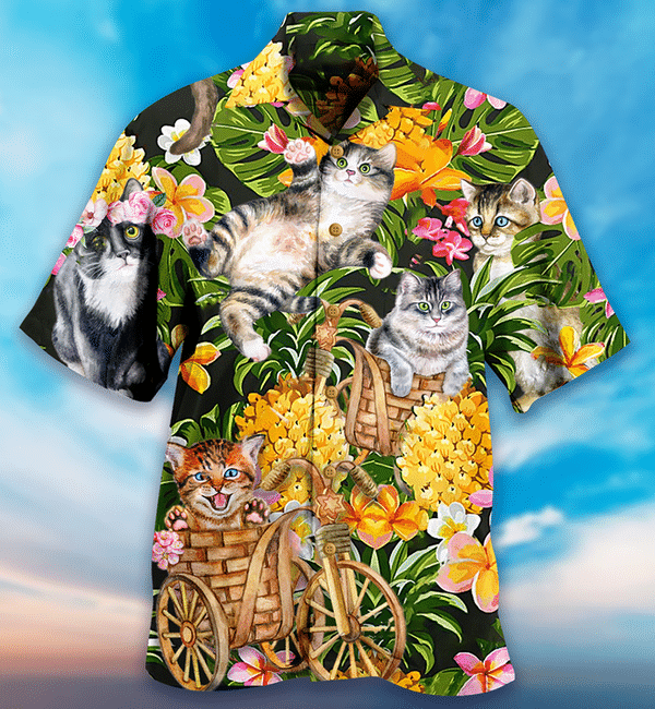 Cats Lovely And Flowers Garden Limited Edition - Hawaiian Shirt - Hawaiian Shirt For Men