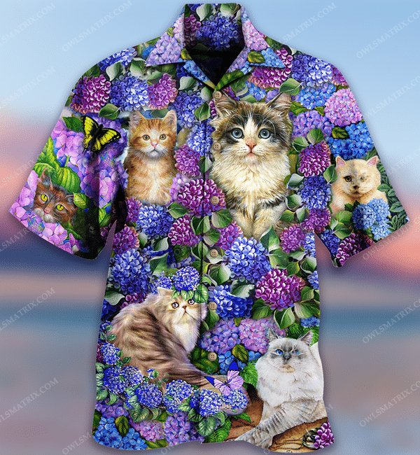 Cats Lovely And Flowers Limited - Hawaiian Shirt - Hawaiian Shirt For Men