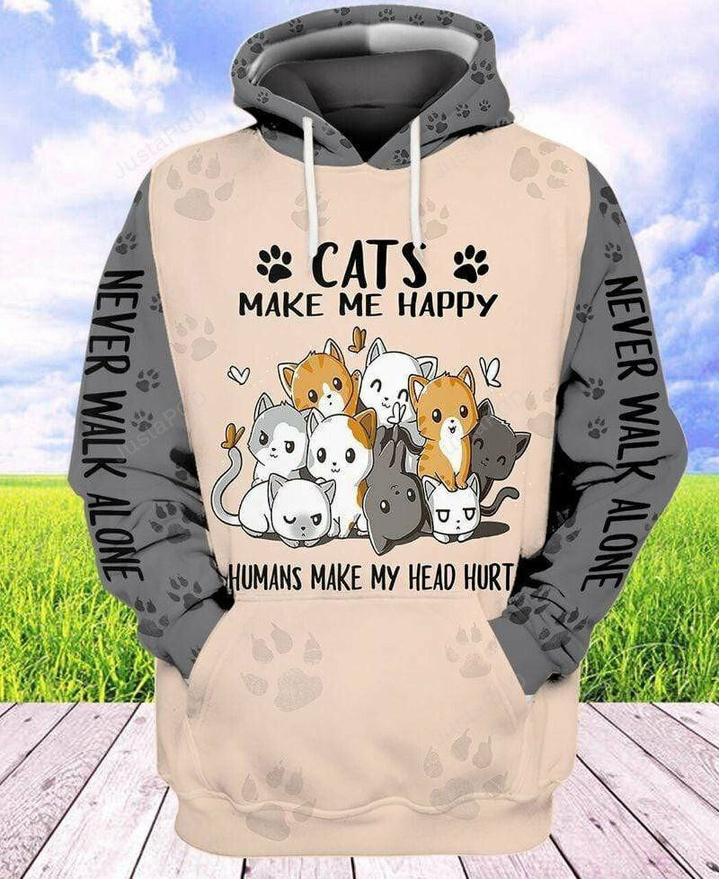 Cats Make Me Happy 3d All Print Hoodie, Zip-up Hoodie