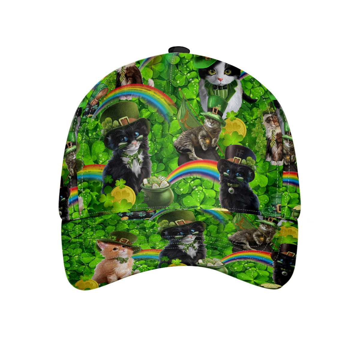 Cats Saint Patricks Day Classic Cap Shamrock Baseball Cap For American Irish Irish Cap For Cat Lovers