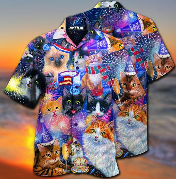 Cats Wish You Happy New Year Limited - Hawaiian Shirt - Hawaiian Shirt For Men