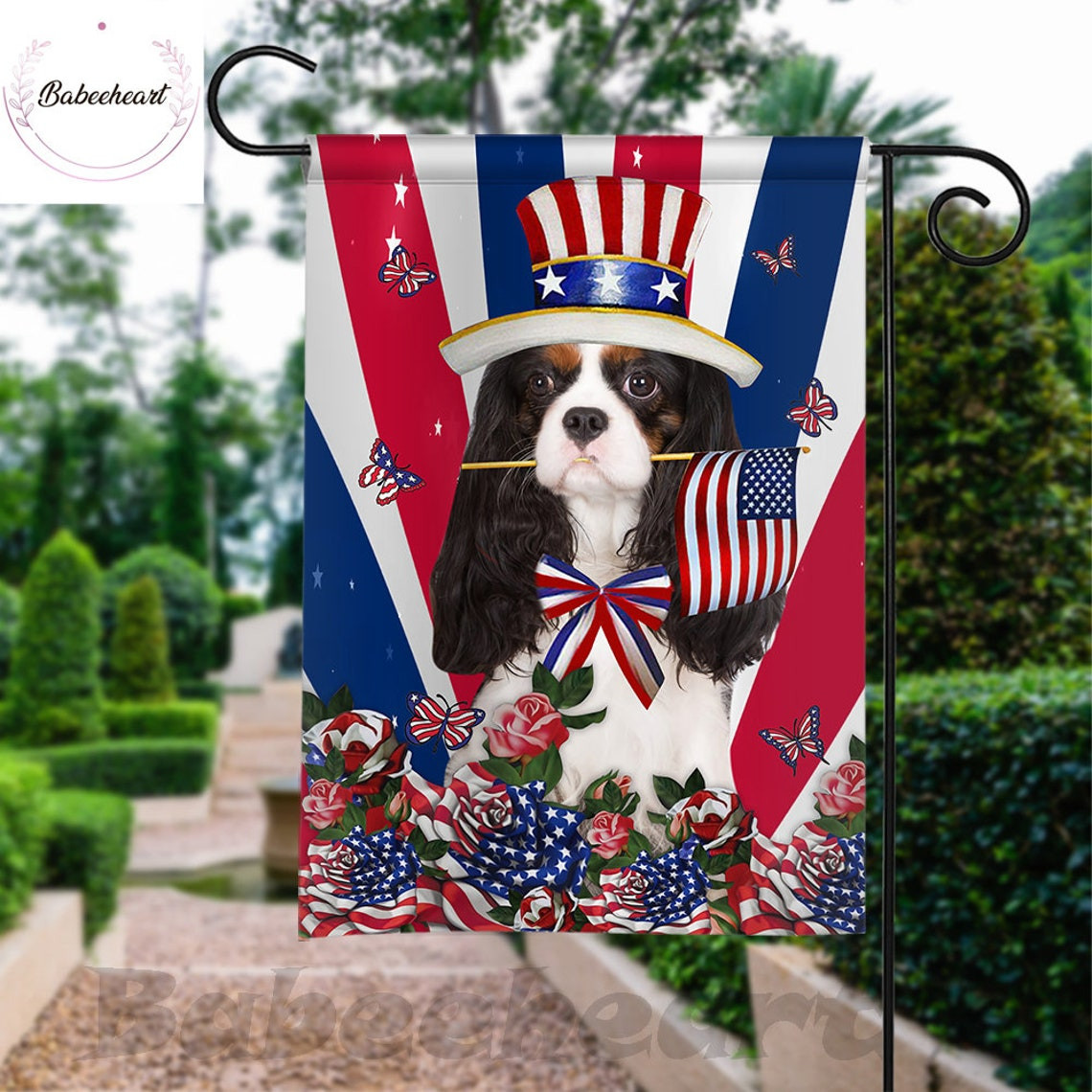 Cavalier King Charles Spaniel Independence Day Flag 4th Of July Flag Fourth July Flag USA Independence Day Proud Nation Flags