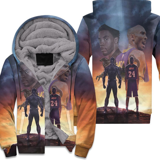 Chadwick Boseman And Kobe Bryant Black Panther Black Mamba For Fan 3D Fleece Hoodie